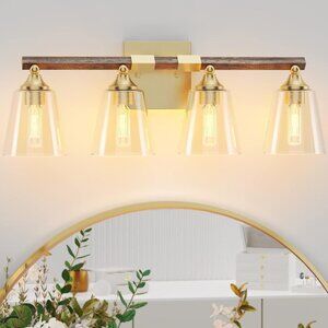 4-Light Gold Farmhouse Vanity Lights